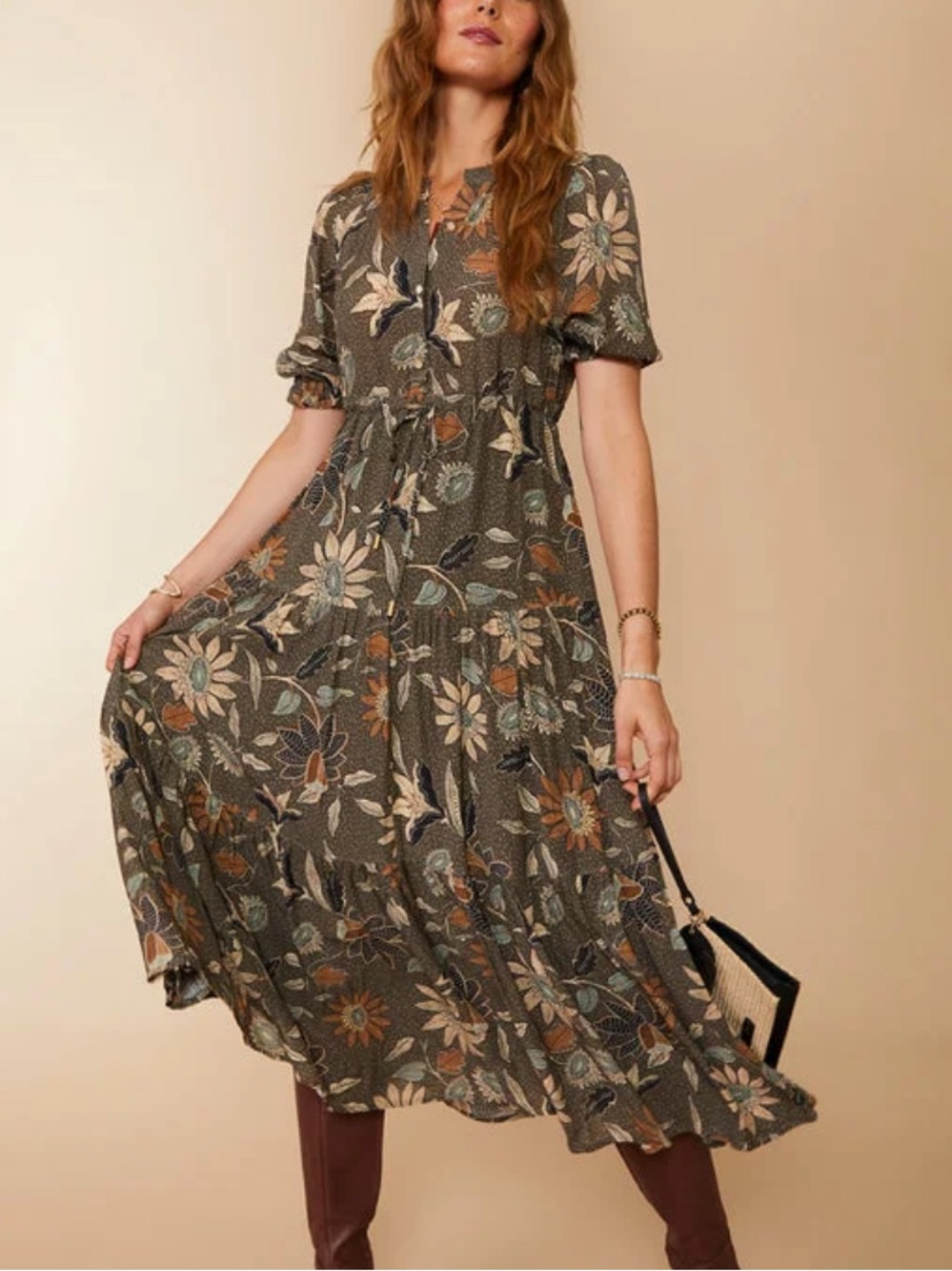 Spartina 449 Lynette Floral Midi Dress